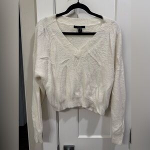Forever 21 Soft Cream V-Neck Sweater